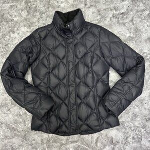 Eddie Bauer Jacket Black Goose Down Diamond Quilted EB700 Puffer TALL Medium